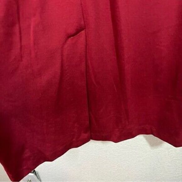 T‎ Tahari Ponte Sleeveless Midi Dress Garnet Red Size L Zip Back New With Tags - Picture 4 of 8